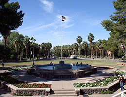Photo of the fountain. Link to Gifts of Cash, Checks, and Credit Cards.