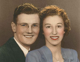 Photo of Eleanor Thomas and her husband, David. Link to her story.